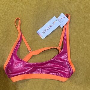 Speedo Fuchsia and Orange Bikini Top